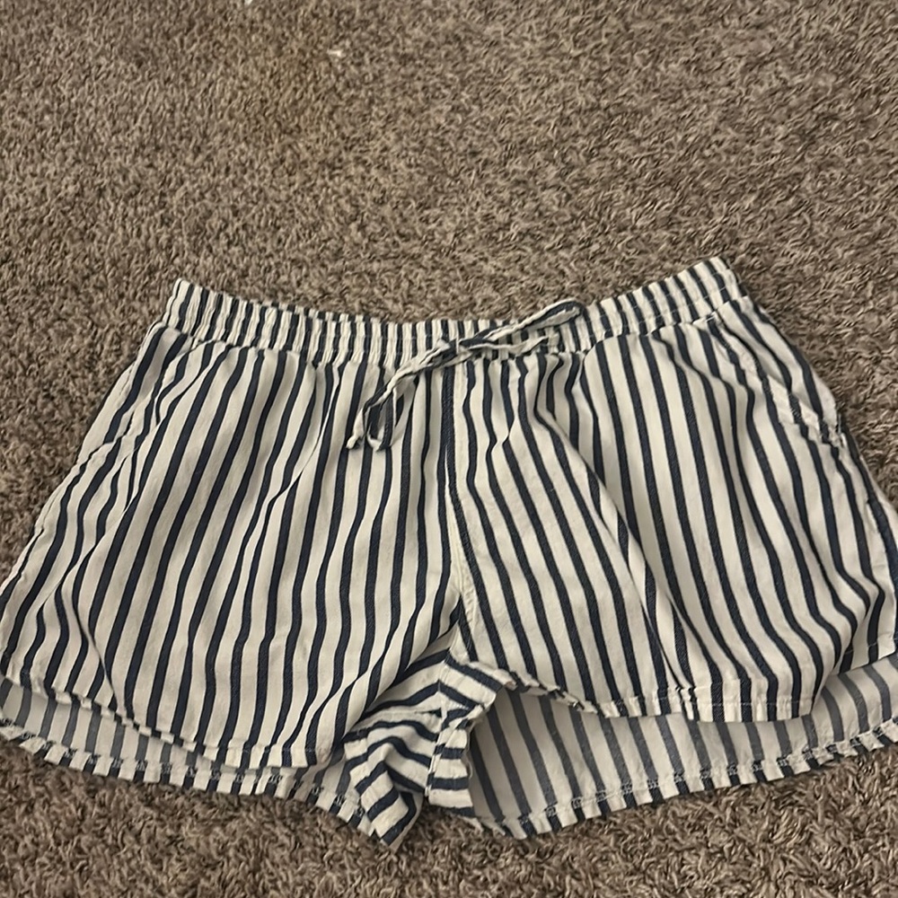 Blue striped shorts
